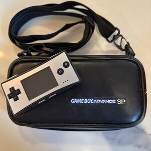 Nintendo Gameboy Micro Black/Silver (2005) with Advance SP Case **No Charger**